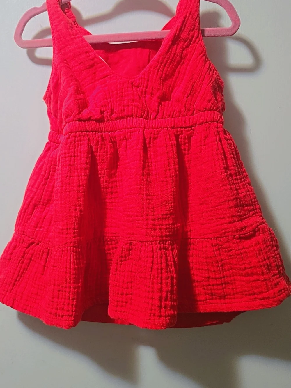 Carter's Bright Pink Knotted-Strap Cotton Dress